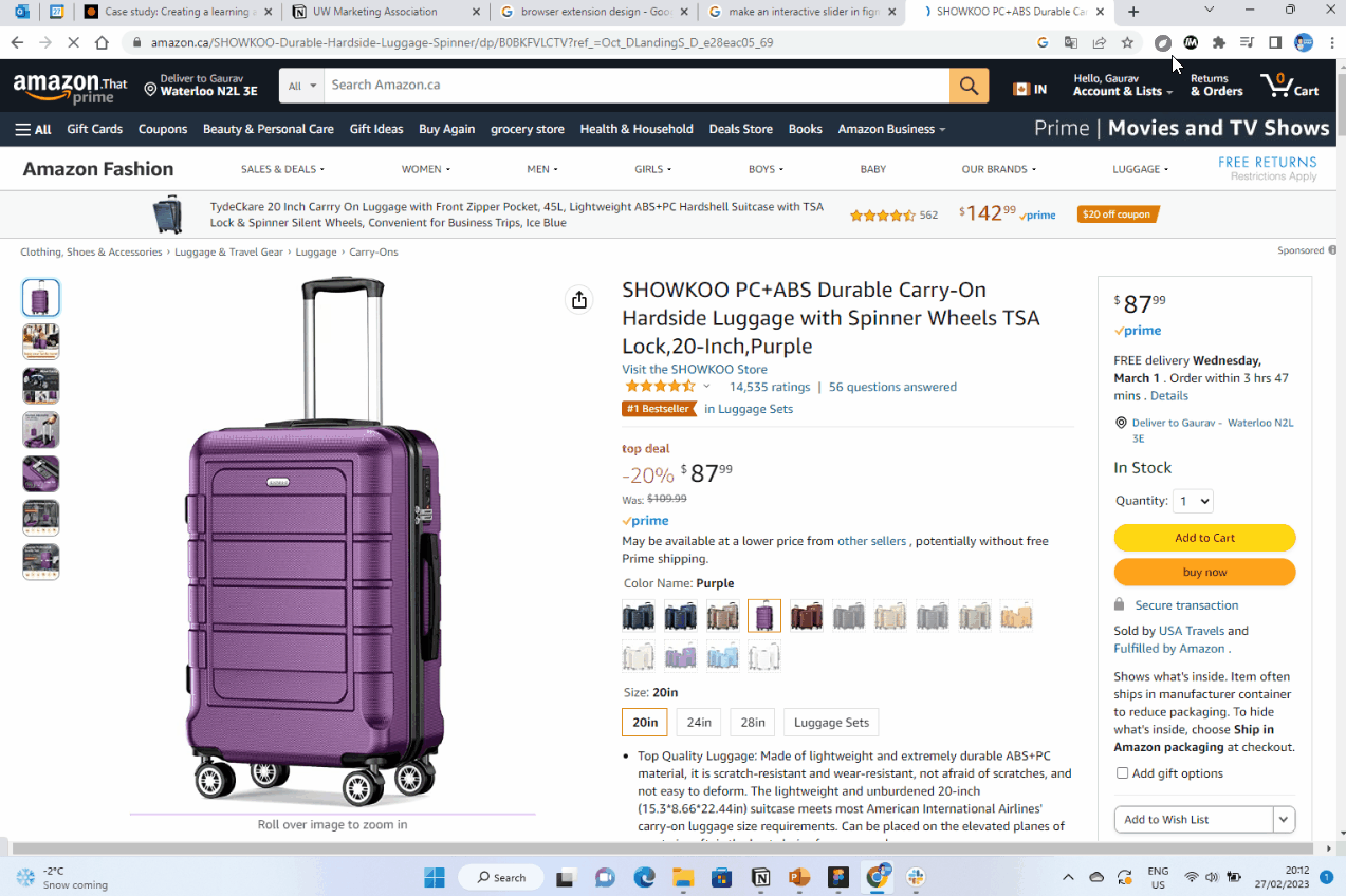 Demonstration of the browser extension